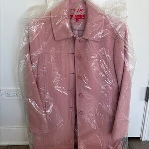 Anne Klein Pink Button-Up Coat